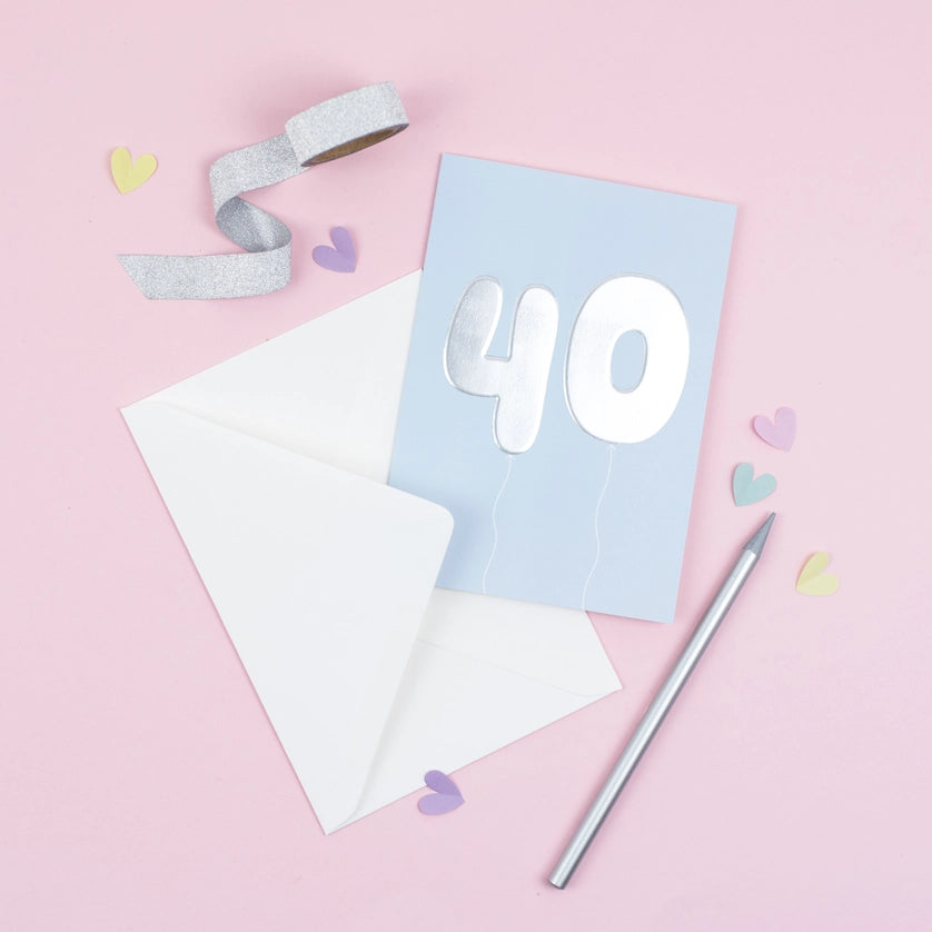 40th Birthday Balloons Card