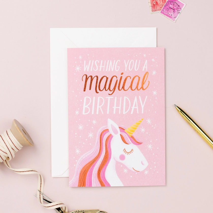 Unicorn Kids Birthday Card
