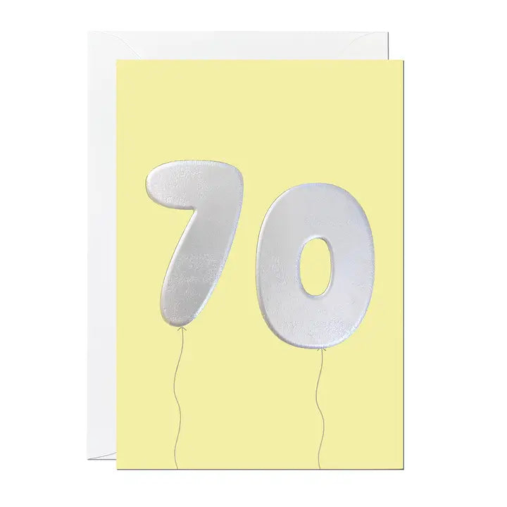 70th Birthday Balloons Card