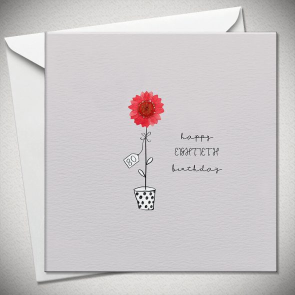 80th Birthday Daisy Card