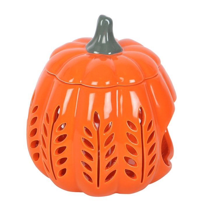 Orange Leaf Cut Out Pumpkin Wax Burner
