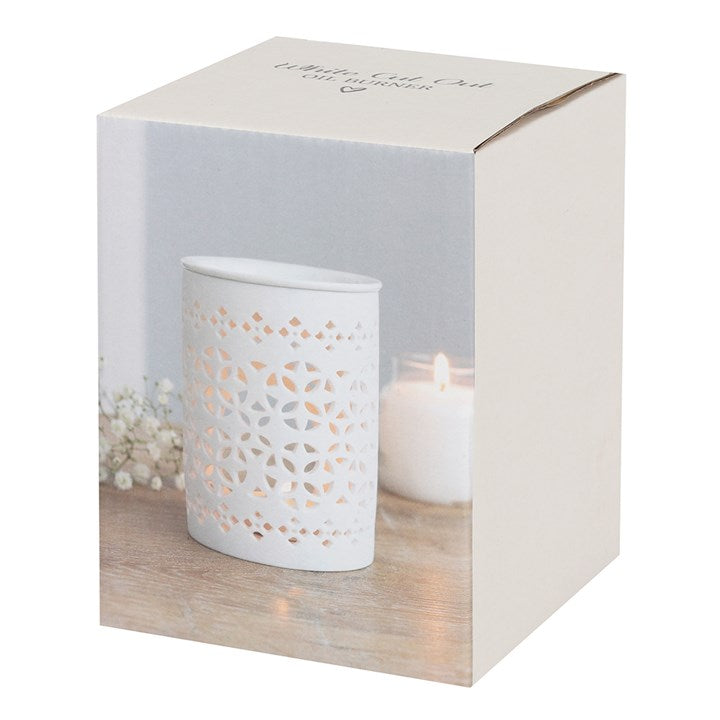 White Matte Cut Out Wax Burner