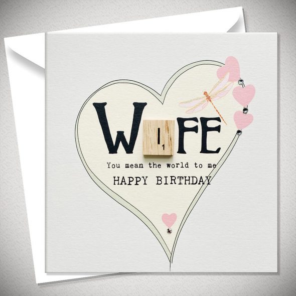Wife Happy Birthday Scrabble Card