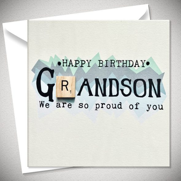 Grandson Scrabble Happy Birthday Card