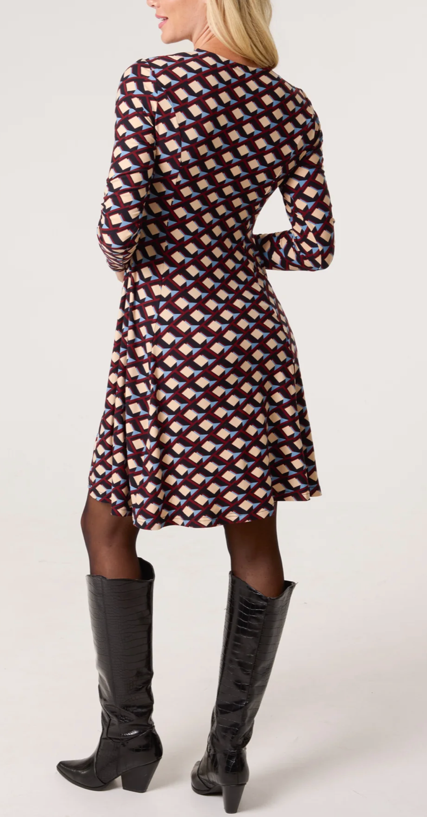 Moira geo fit & Flare mini dress