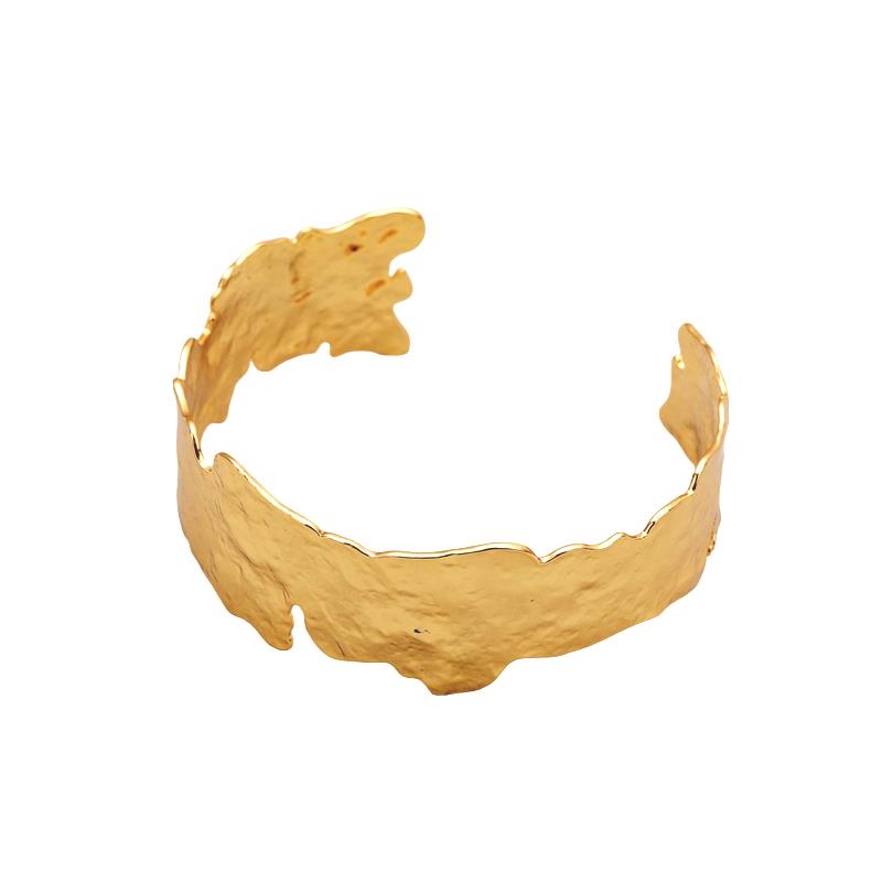 Textured Misshape Bangle In Gold