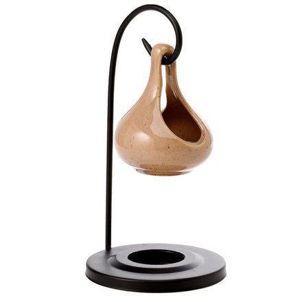 Teardrop Hanging Burner With Metal Stand - Brown