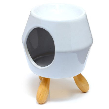 Abstract Ceramic Burner with Feet - White