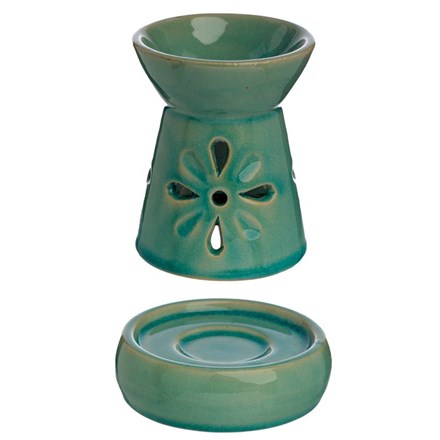 Floral Cut Out Ceramic Burner - Blue