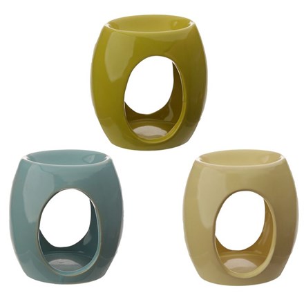 Oval Ceramic Burner - Olive Green