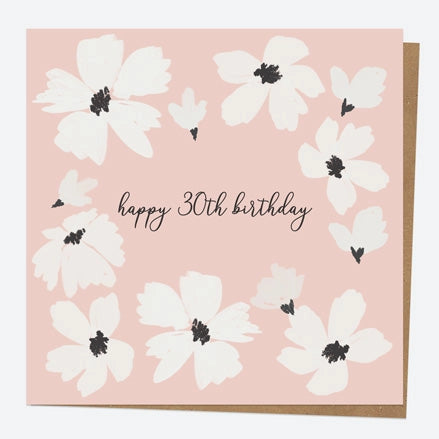 Floral 30th Birthday Card