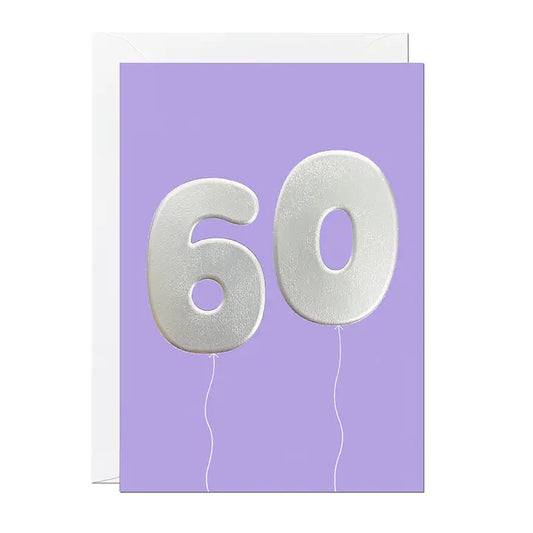 60th Birthday Balloons Card