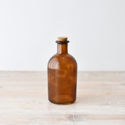 Painted Glass Bottle - Brown