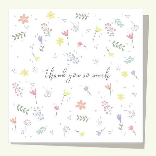 Scattered Flowers Thank You Card