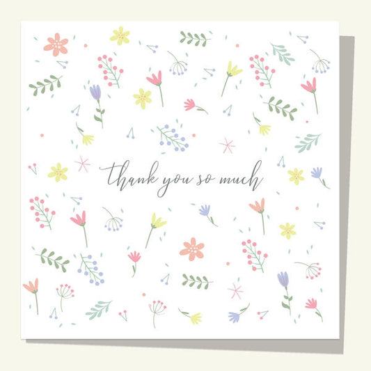 Scattered Flowers Thank You Card