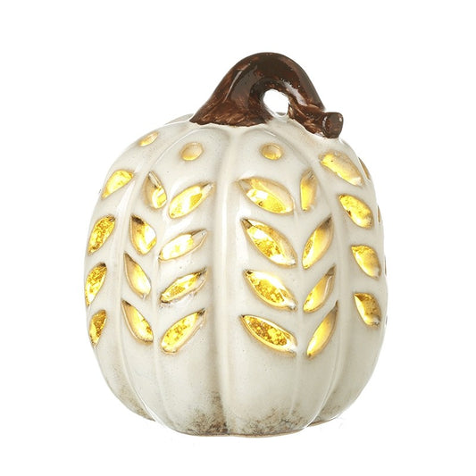Tall Cream Cut Out Light Up Pumpkin