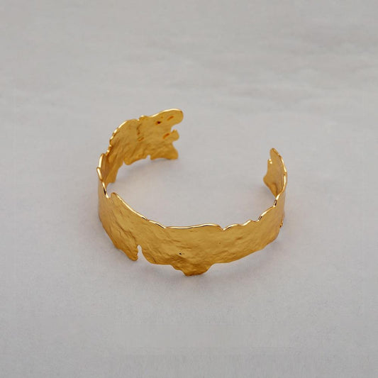 Textured Misshape Bangle In Gold