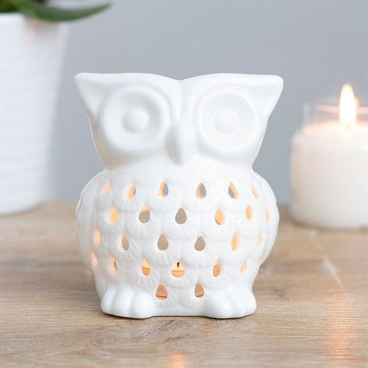 White Ceramic Owl Burner