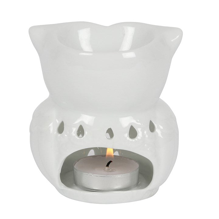 White Ceramic Owl Burner