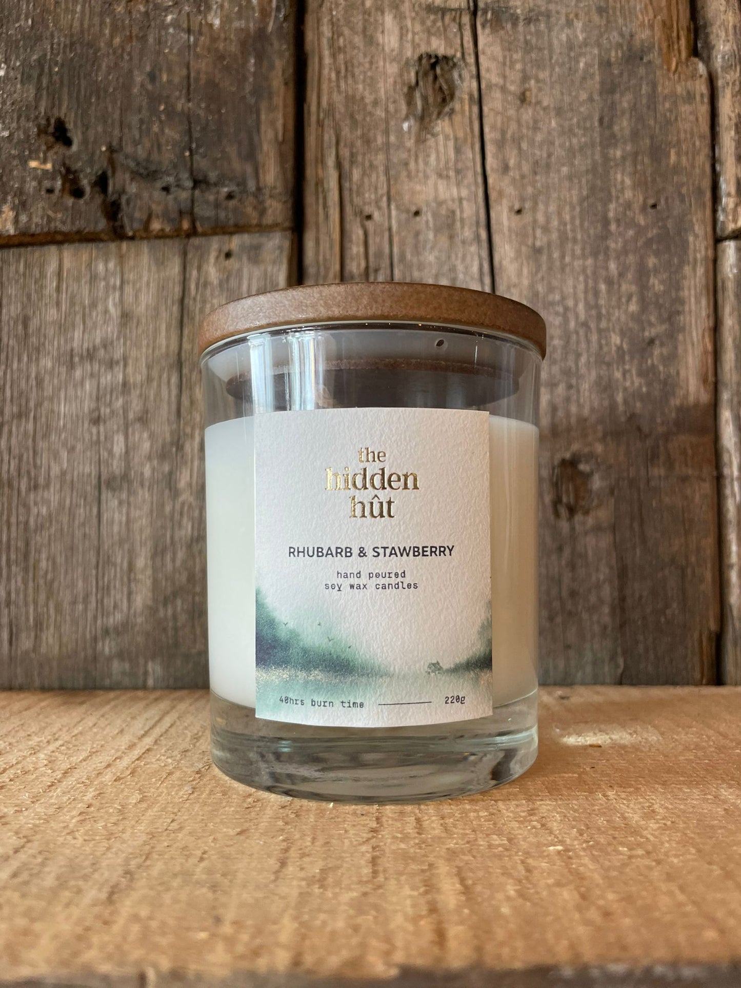 Rhubarb & Strawberry 220g Candle