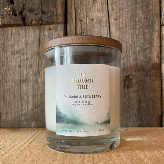 Rhubarb & Strawberry 220g Candle