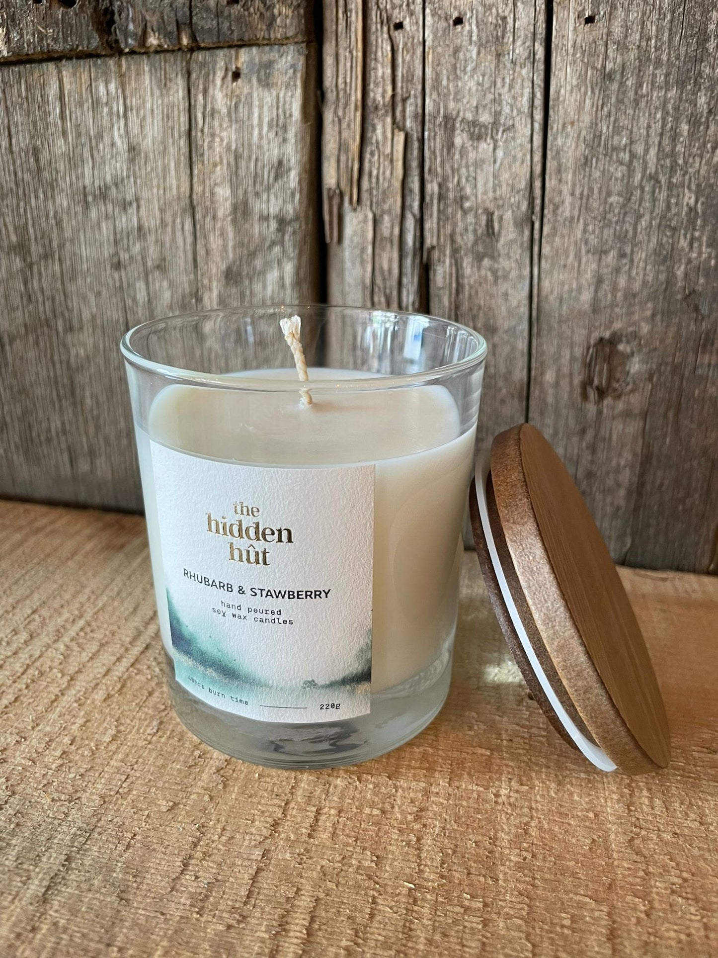 Rhubarb & Strawberry 220g Candle