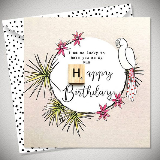Mum Happy Birthday Scrabble Card