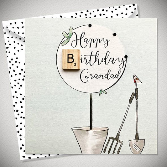 Grandad Scrabble Happy Birthday Card