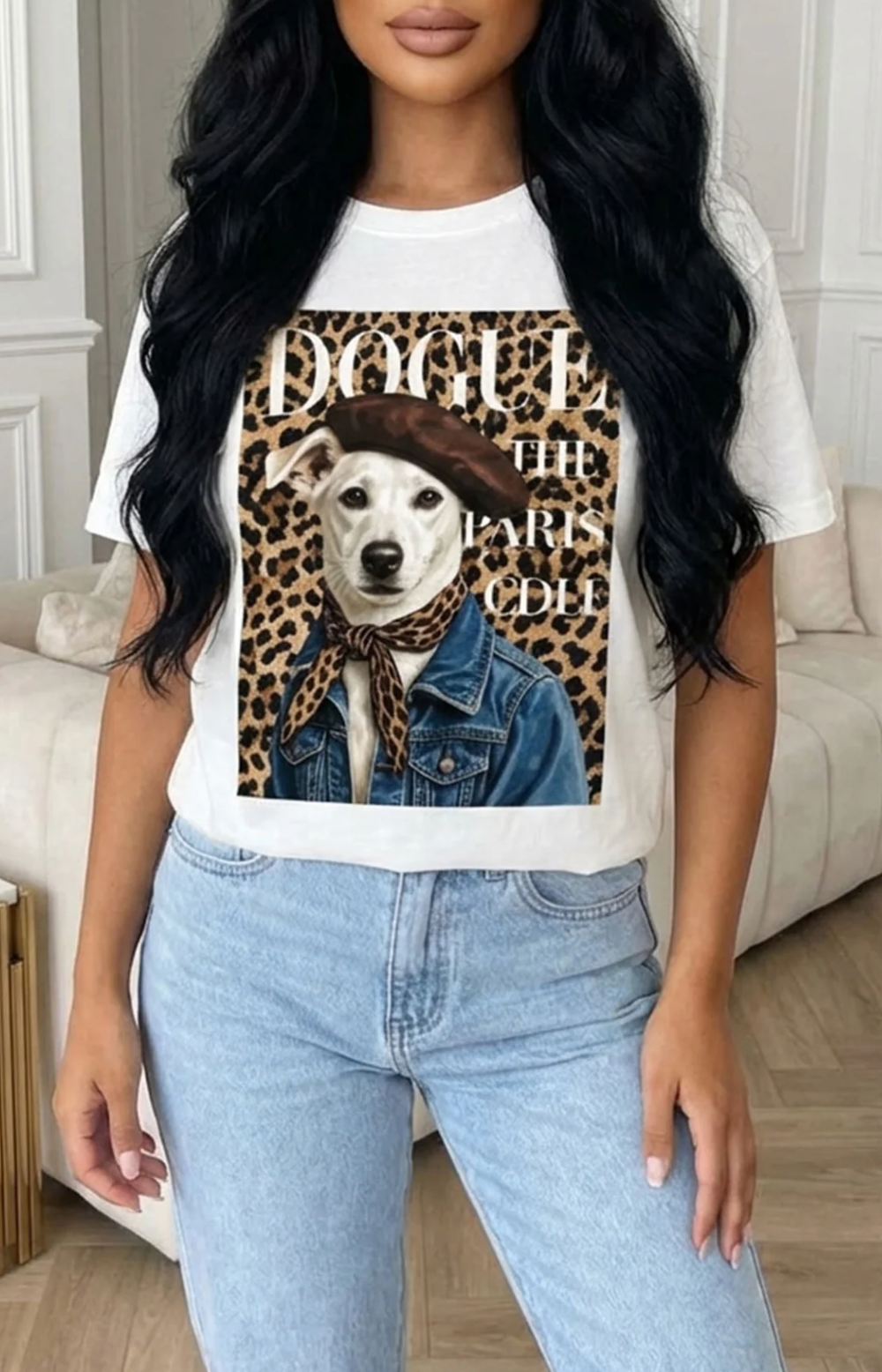 Dogue Paris oversize front graphic T.Shirt