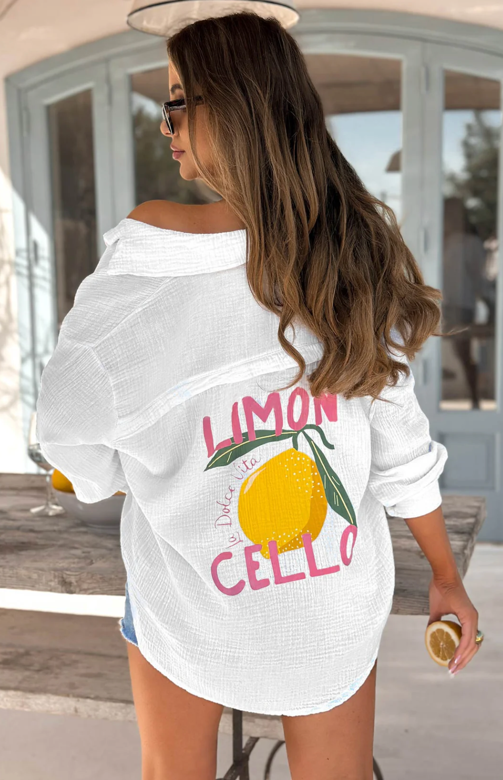 Limon Cello La Dolce Vita graphic print shirt top