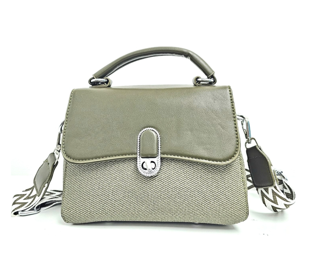 Oxford Medium Two-toned Satchel Bag with Canvas St