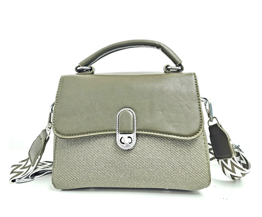 Oxford Medium Two-toned Satchel Bag with Canvas St