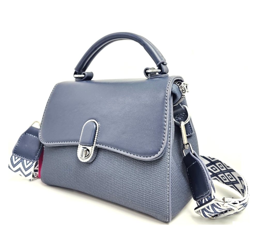 Oxford Medium Two-toned Satchel Bag with Canvas St
