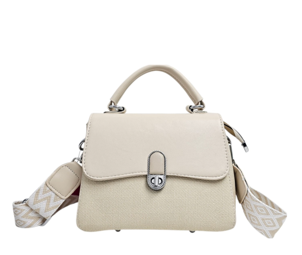 Oxford Medium Two-toned Satchel Bag with Canvas St