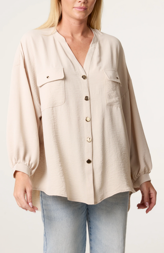 Diana gold button packet shirt