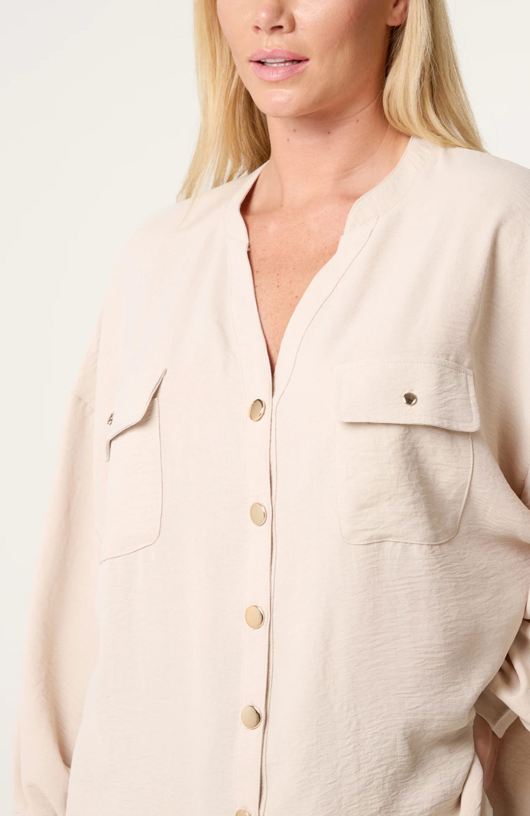 Diana gold button packet shirt