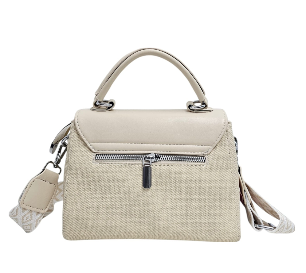 Oxford Medium Two-toned Satchel Bag with Canvas St