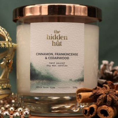 Cinnamon, Frankincense & Cedarwood 220g Candle