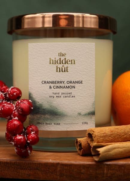 Cranberry, Orange & Cinnamon 220g Candle