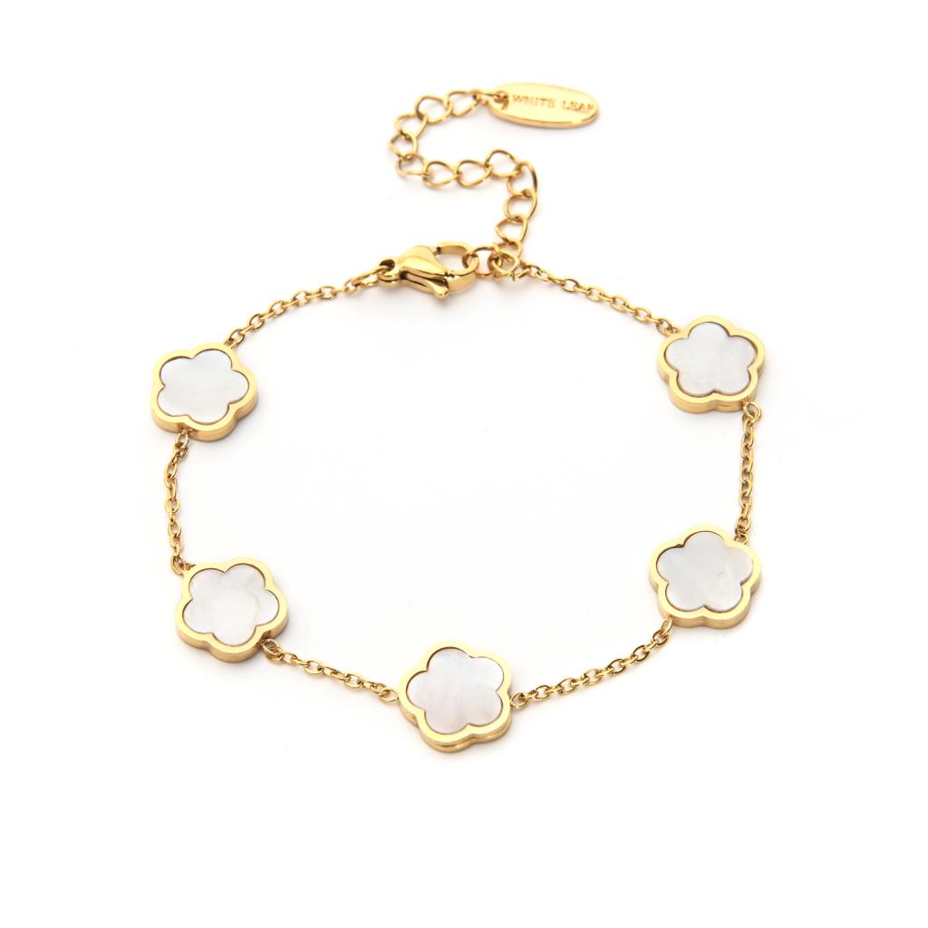 Flower Mother Of Pearl Bracelet Gold
