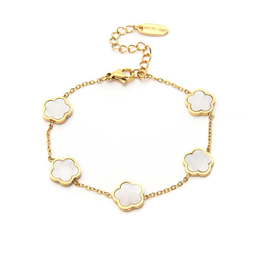 Flower Mother Of Pearl Bracelet Gold