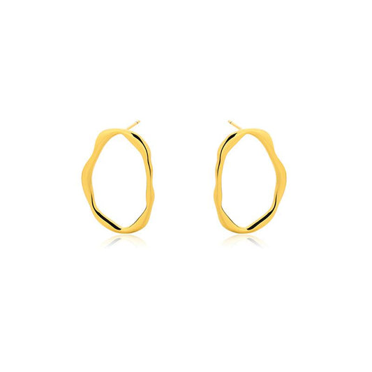 Misshapen Oval Earrings In Gold