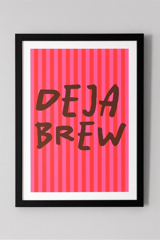 Deja Brew Typography Print A4