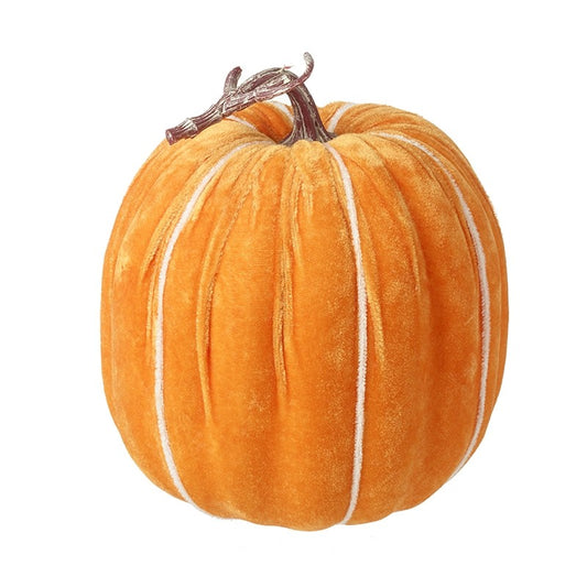 Orange With White Stripe Velvet Pumpkin