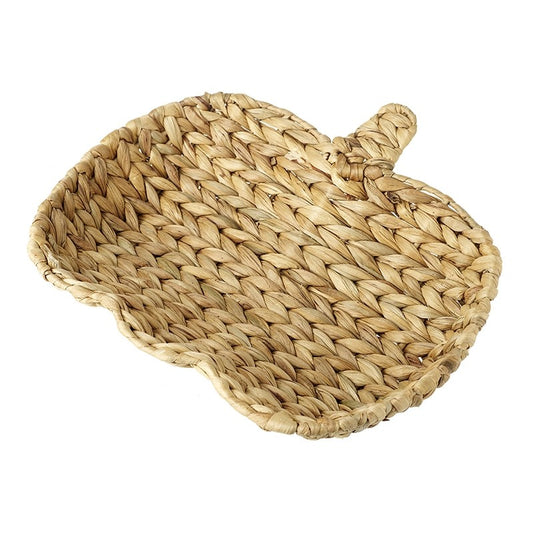 Shallow Raffia Bowl With Handle