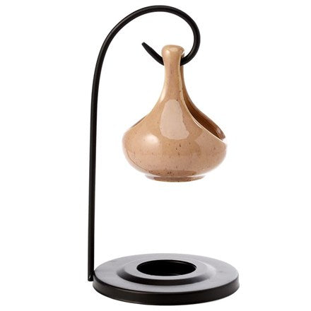 Teardrop Hanging Burner With Metal Stand - Brown