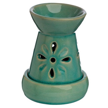 Floral Cut Out Ceramic Burner - Blue