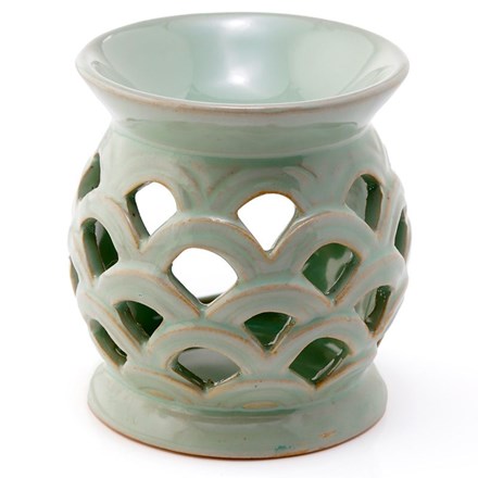 Scallop Cut Out Ceramic Burner - Green